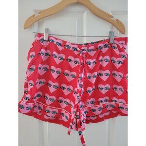 Bouffants and Broken Heart Red Sleep Shorts size Medium Sleepwear lounge Comfort